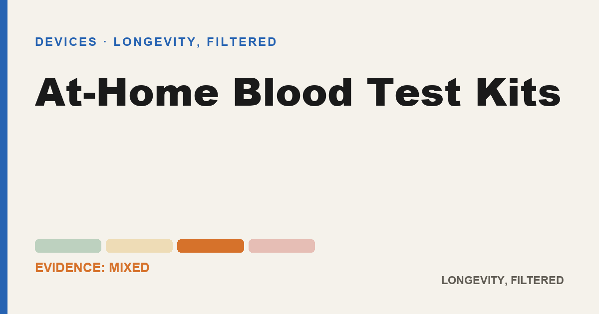 At-Home Blood Test Kits, evidence-rated longevity guide