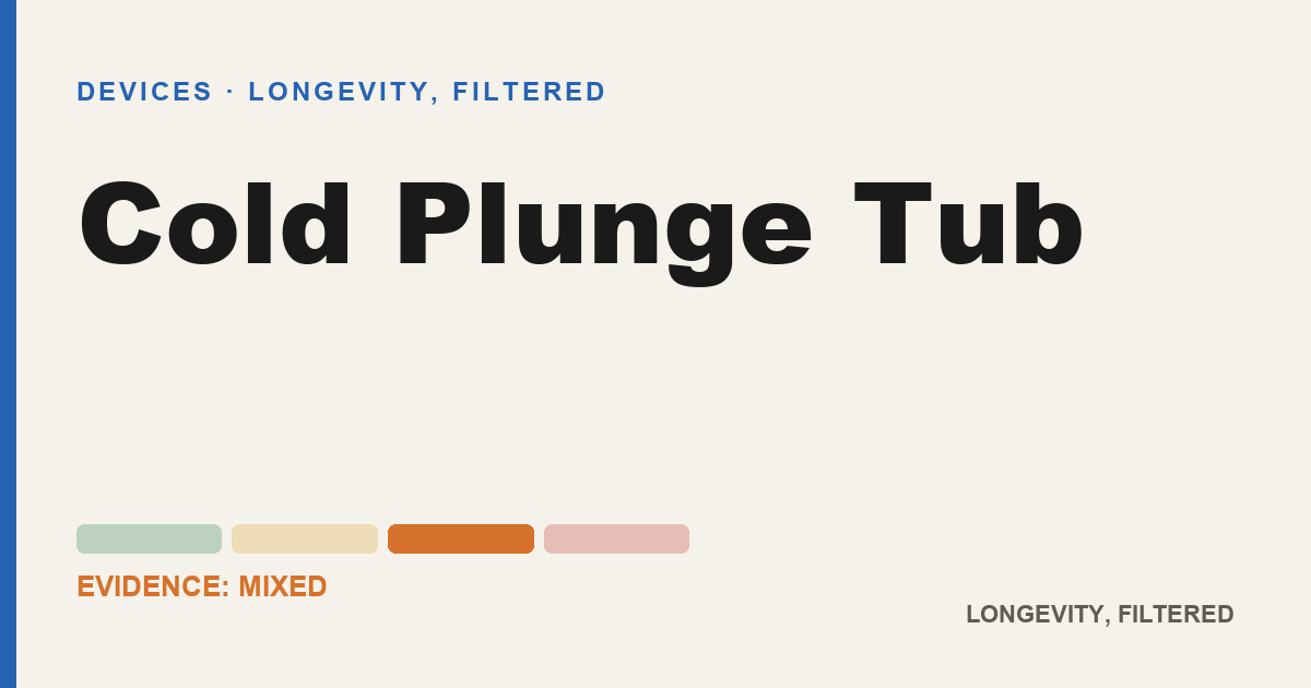 Cold Plunge Tub, evidence-rated longevity guide