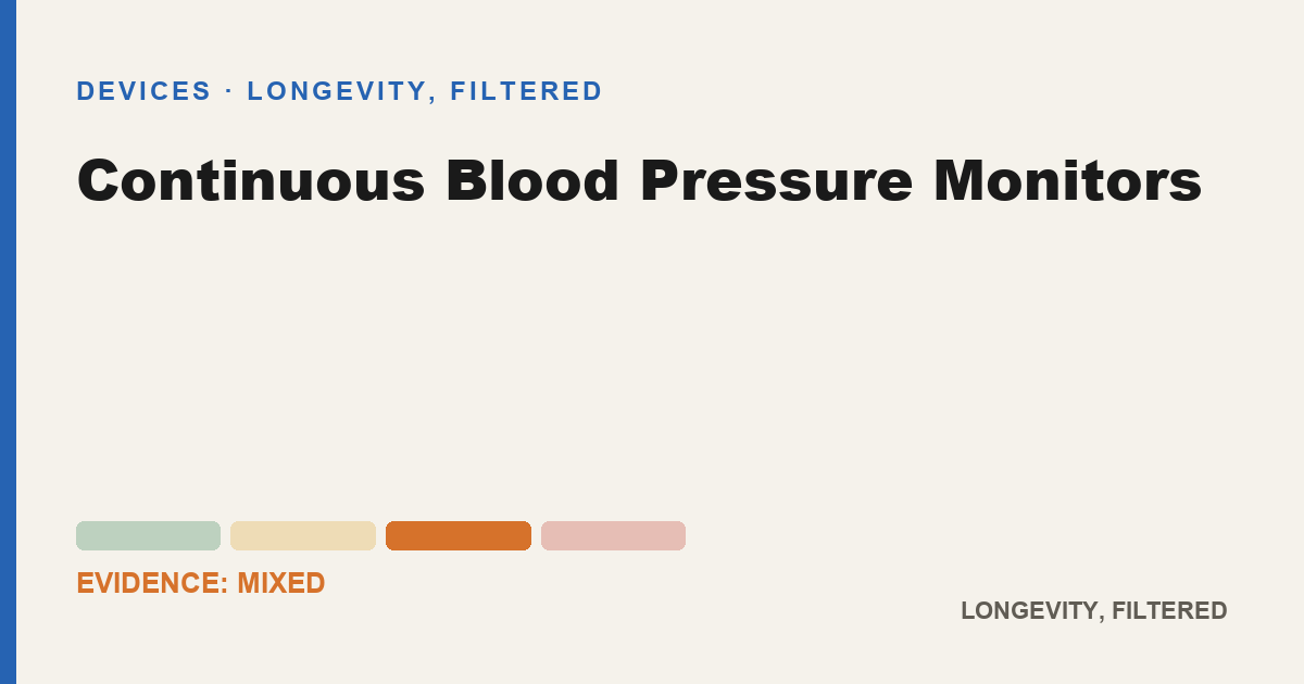 Continuous Blood Pressure Monitors, evidence-rated longevity guide
