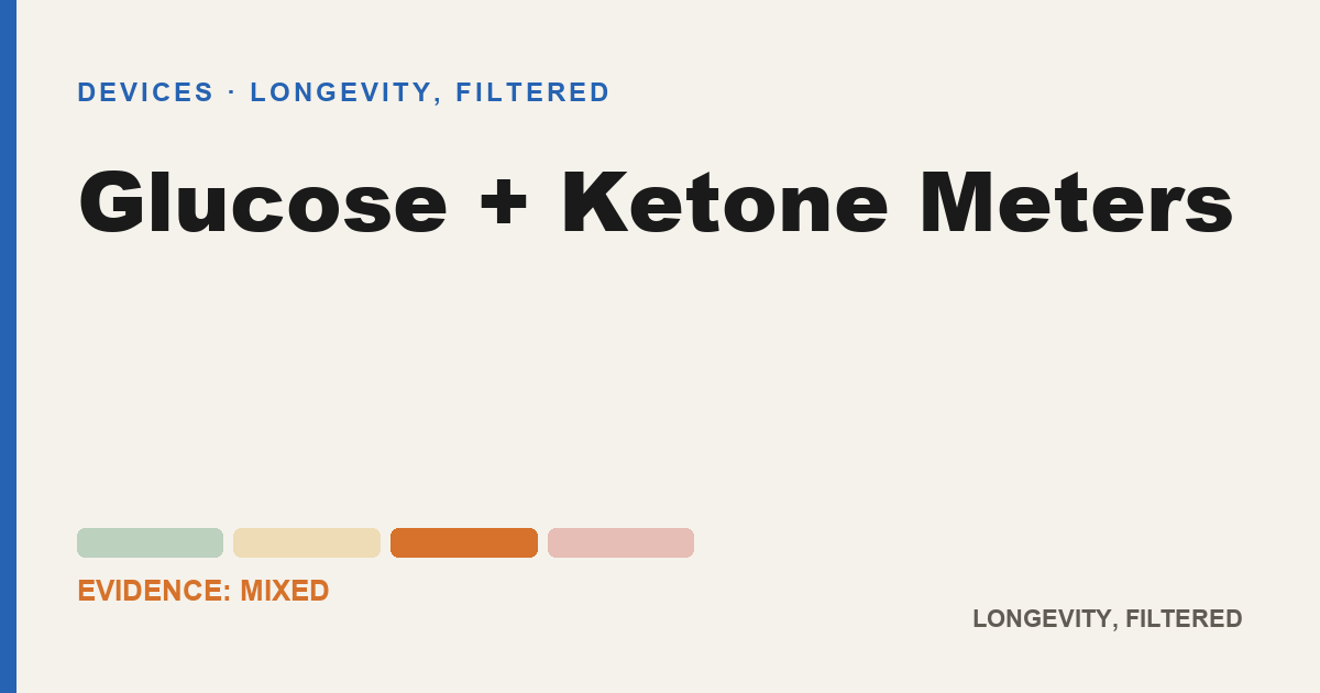 Glucose + Ketone Meters, evidence-rated longevity guide