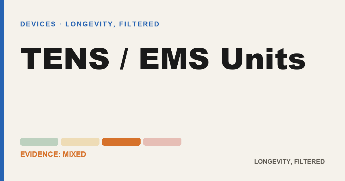 TENS / EMS Units, evidence-rated longevity guide