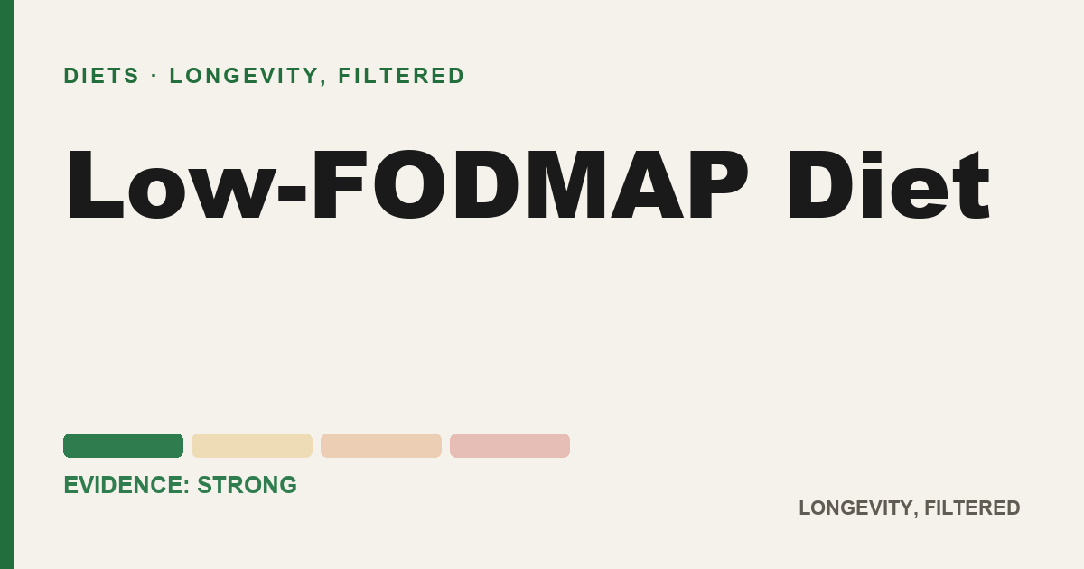 Low-FODMAP Diet, evidence-rated longevity guide