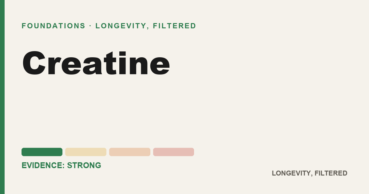 Creatine, evidence-rated longevity guide