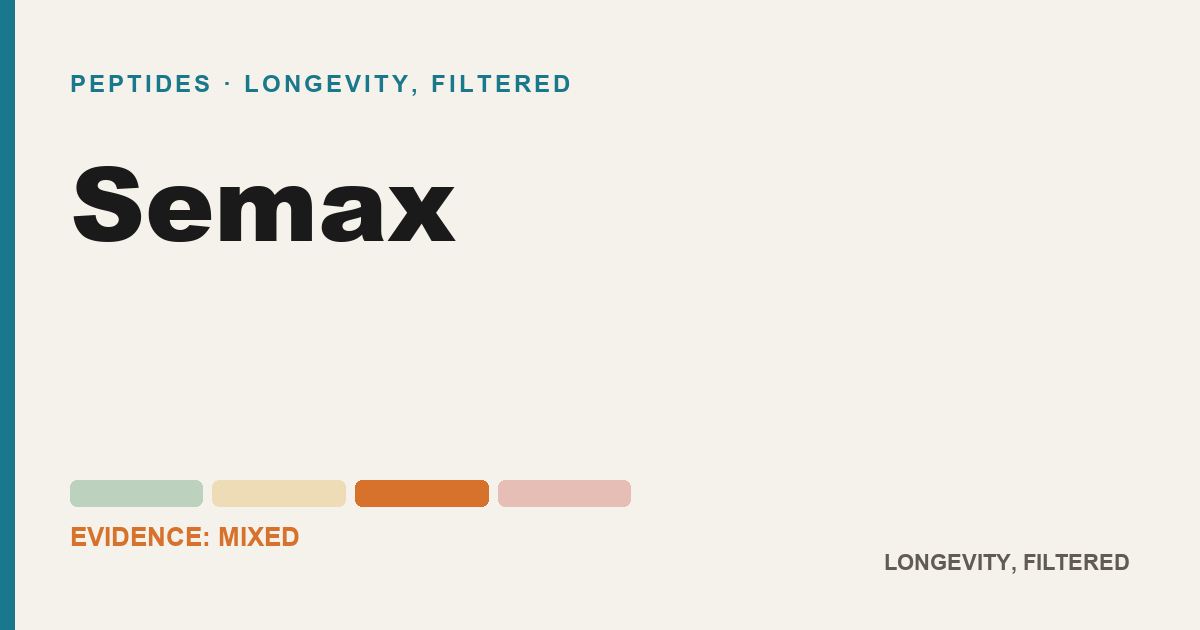 Semax, evidence-rated longevity guide