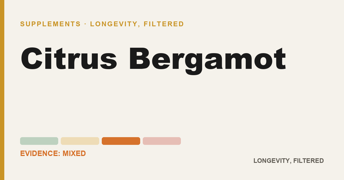 Citrus Bergamot, evidence-rated longevity guide