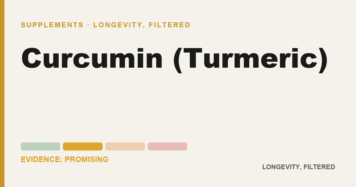 Curcumin (Turmeric), evidence-rated longevity guide