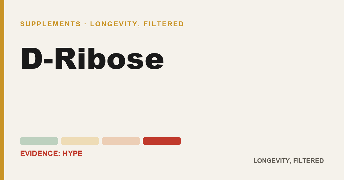 D-Ribose, evidence-rated longevity guide