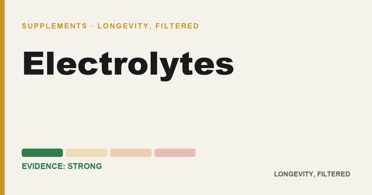 Electrolytes, evidence-rated longevity guide