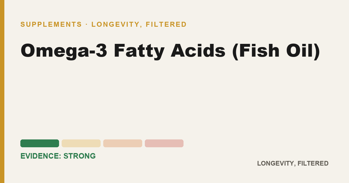 Omega-3 Fatty Acids (Fish Oil), evidence-rated longevity guide