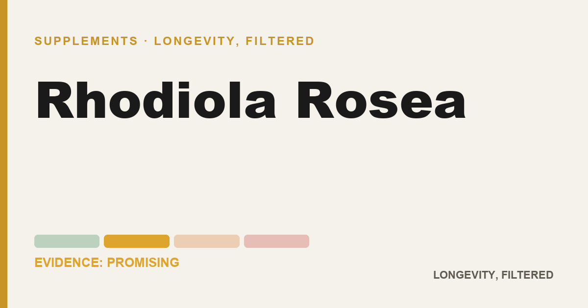Rhodiola Rosea, evidence-rated longevity guide