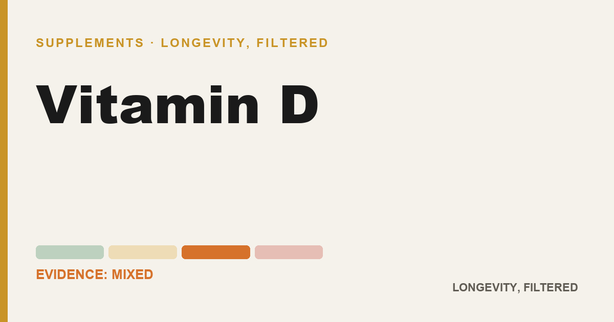 Vitamin D, evidence-rated longevity guide